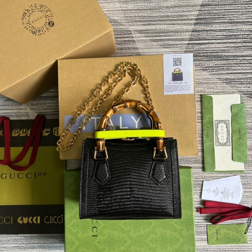 1:1 Replica Gucci Lizard Mini Tote Bag Green For Women, Women's Bags 7.9in/20cm GG - Image 3