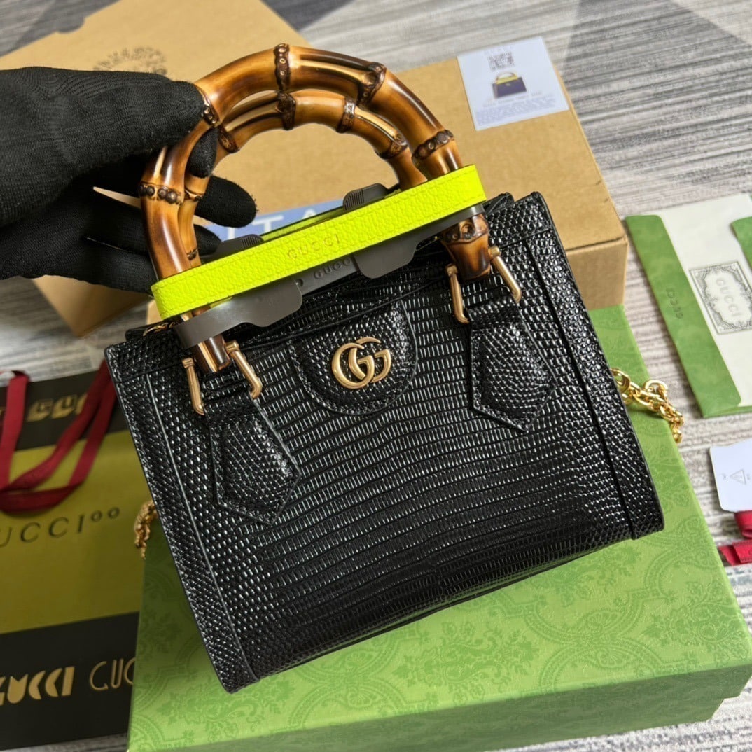 1:1 Replica Gucci Lizard Mini Tote Bag Green For Women, Women's Bags 7.9in/20cm GG - Image 8