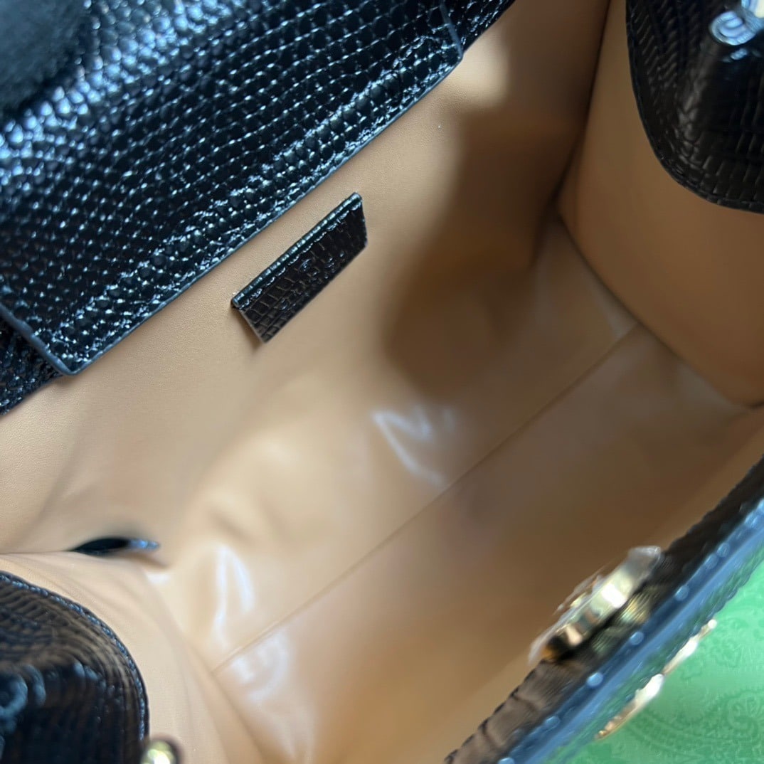 1:1 Replica Gucci Lizard Mini Tote Bag Green For Women, Women's Bags 7.9in/20cm GG - Image 5