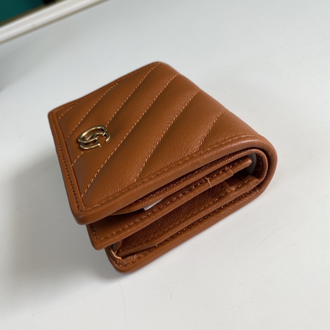 1:1 Replica Gucci Marmont Card Case Wallet Brown Women’s Wallet 11cm/4.3in GG 466492 - Image 7