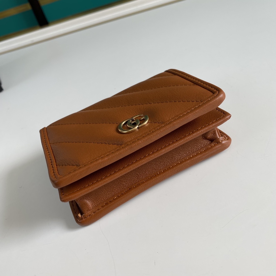 1:1 Replica Gucci Marmont Card Case Wallet Brown Women’s Wallet 11cm/4.3in GG 466492 - Image 8