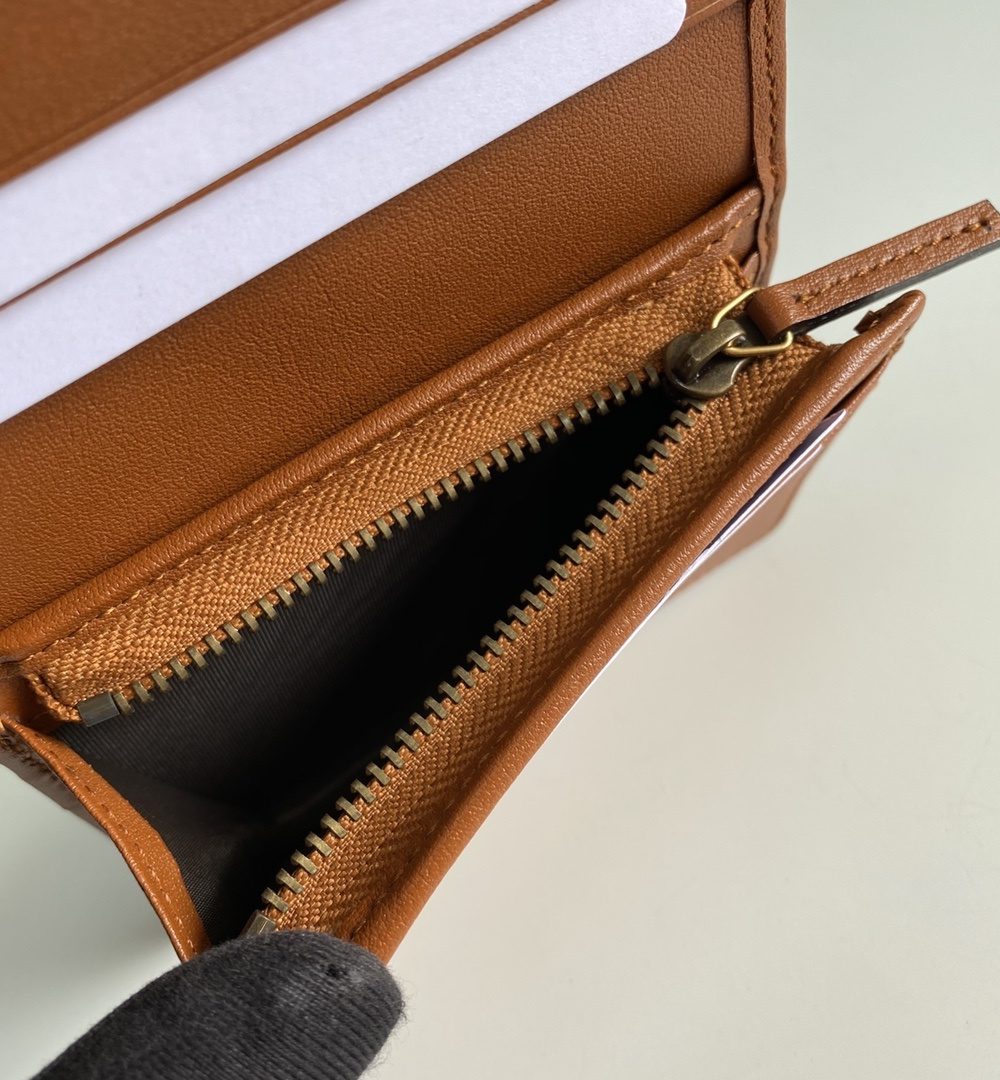 1:1 Replica Gucci Marmont Card Case Wallet Brown Women’s Wallet 11cm/4.3in GG 466492