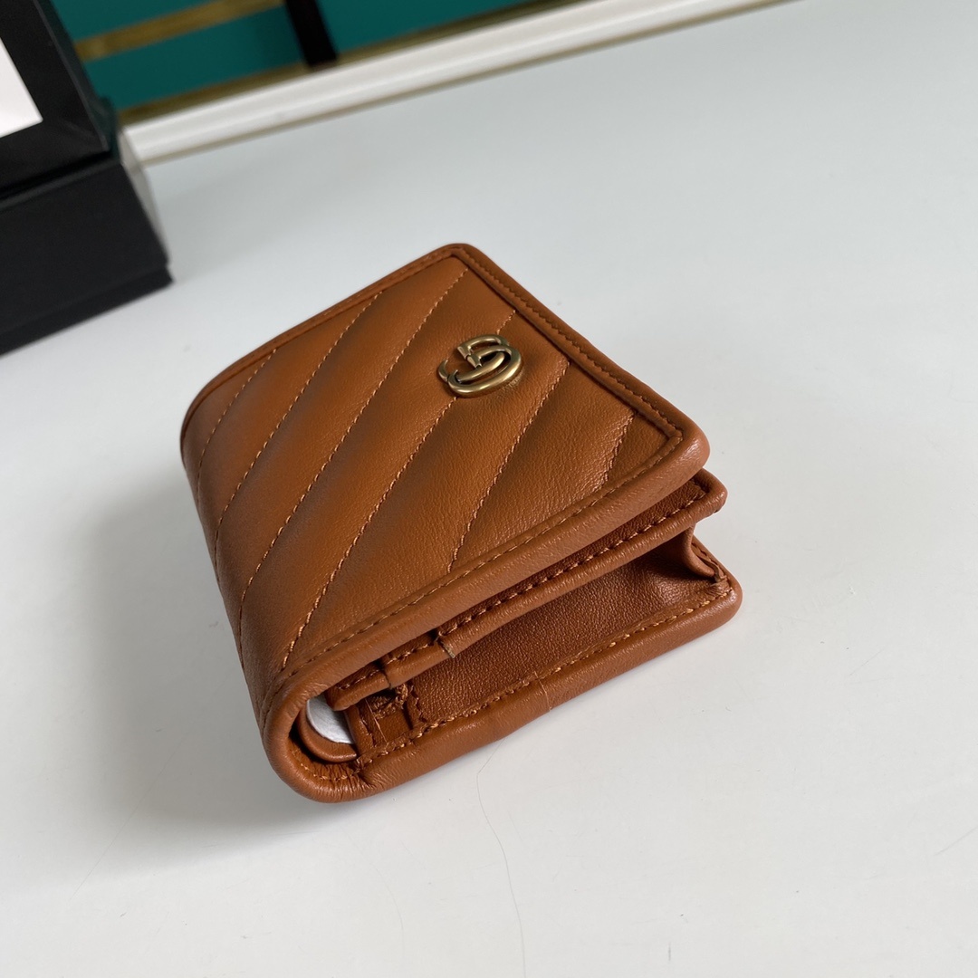 1:1 Replica Gucci Marmont Card Case Wallet Brown Women’s Wallet 11cm/4.3in GG 466492 - Image 9