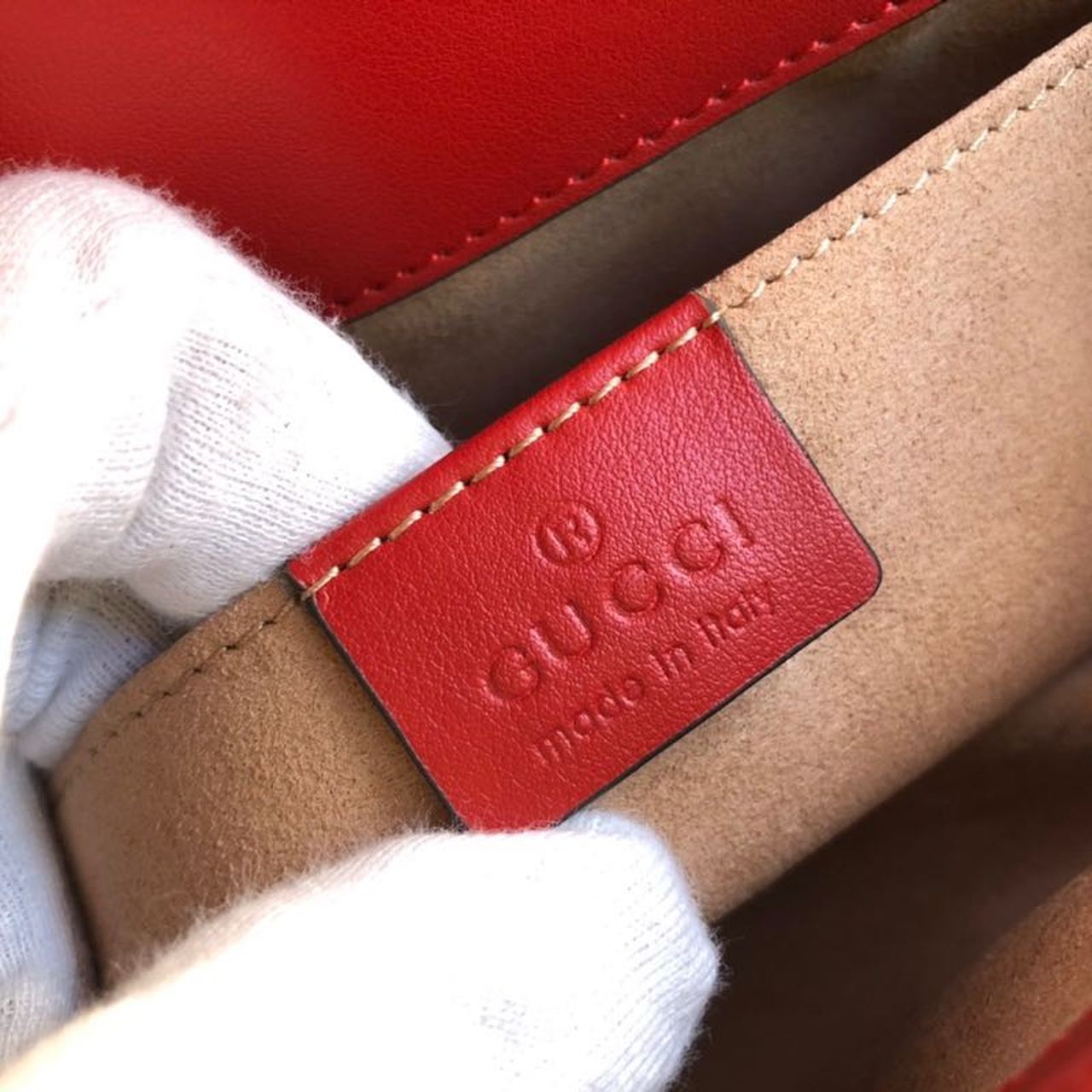 1:1 Replica Gucci Marmont Matelassé Mini Bag Red Matelassé Chevron For Women 8.5in/22cm GG 446744 - Image 10