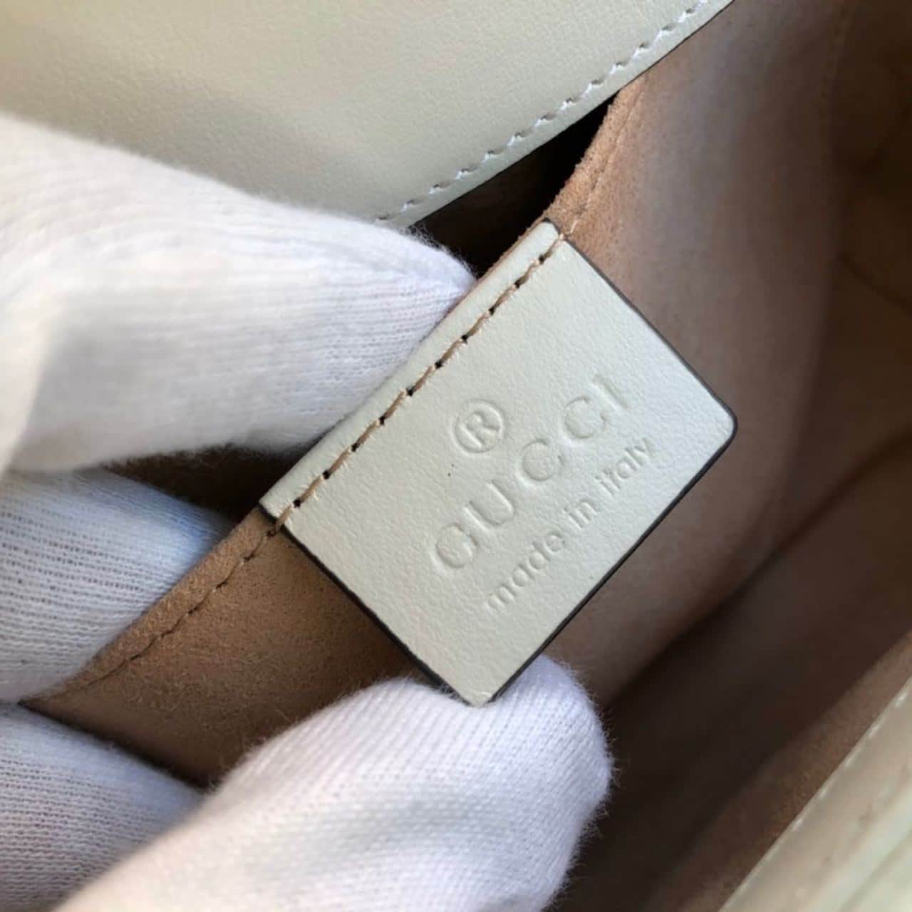 1:1 Replica Gucci Marmont Matelassé Mini Bag White For Women 8.5in/22cm GG 446744 DTDIT 9022 - Image 9