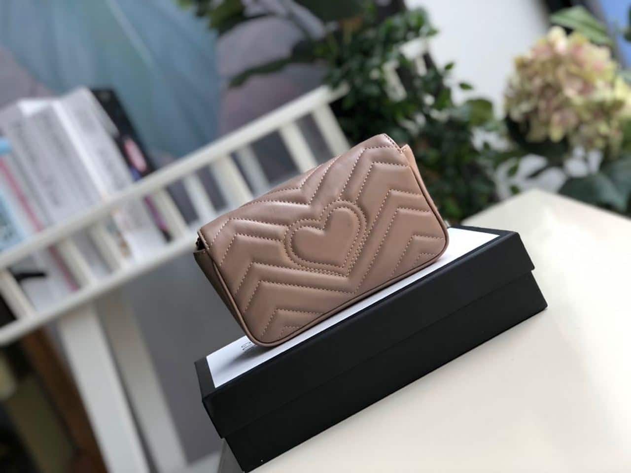 1:1 Replica Gucci Marmont Matelassé Super Mini Bag Beige Matelassé Chevron For Women 6.2in/16.5cm GG - Image 3