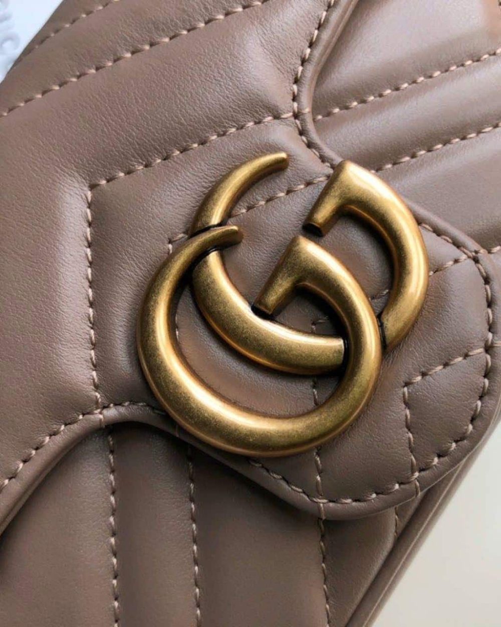 1:1 Replica Gucci Marmont Matelassé Super Mini Bag Beige Matelassé Chevron For Women 6.2in/16.5cm GG