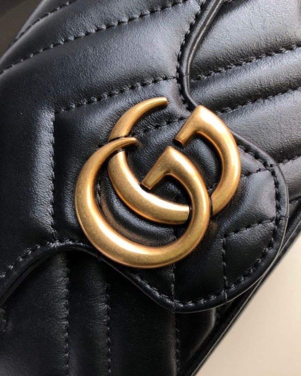1:1 Replica Gucci Marmont Matelassé Super Mini Bag Dusty Black Chevron For Women 6.2in/16.5cm 476433 DTDCT 1000