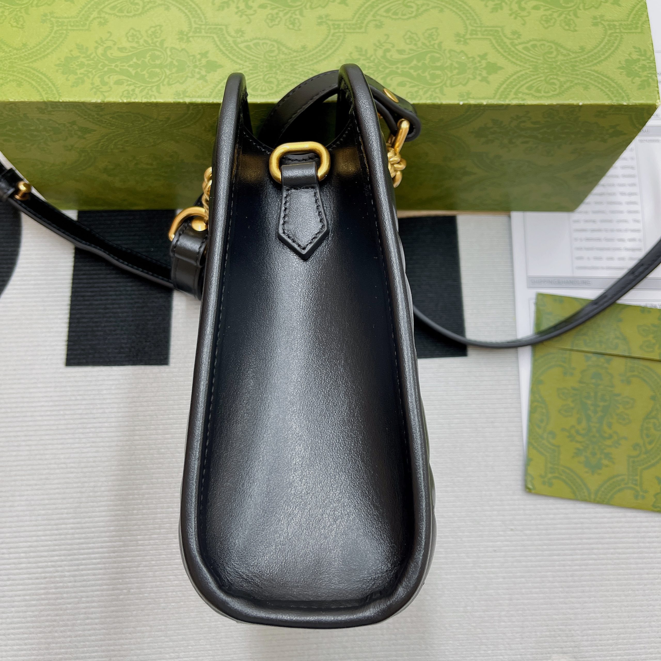 1:1 Replica Gucci Marmont Matelasse Mini Bag Black For Women, Women's Bags 7.5in/19cm GG 696123 DTDHT 1000 - Image 2