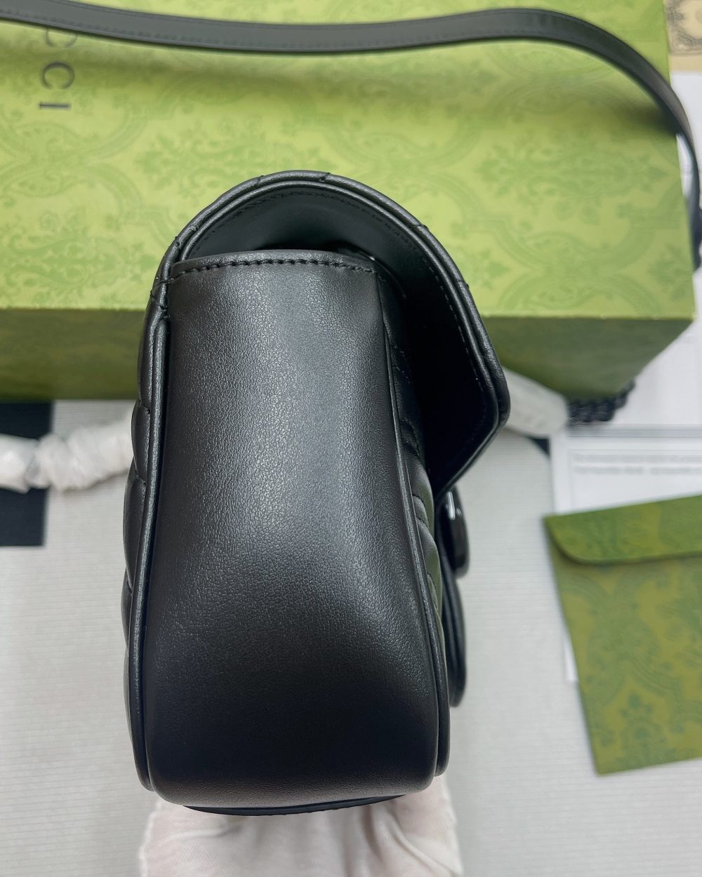 1:1 Replica Gucci Marmont Matelasse Mini Bag Black For Women, Women's Bags 8.5in/22cm GG