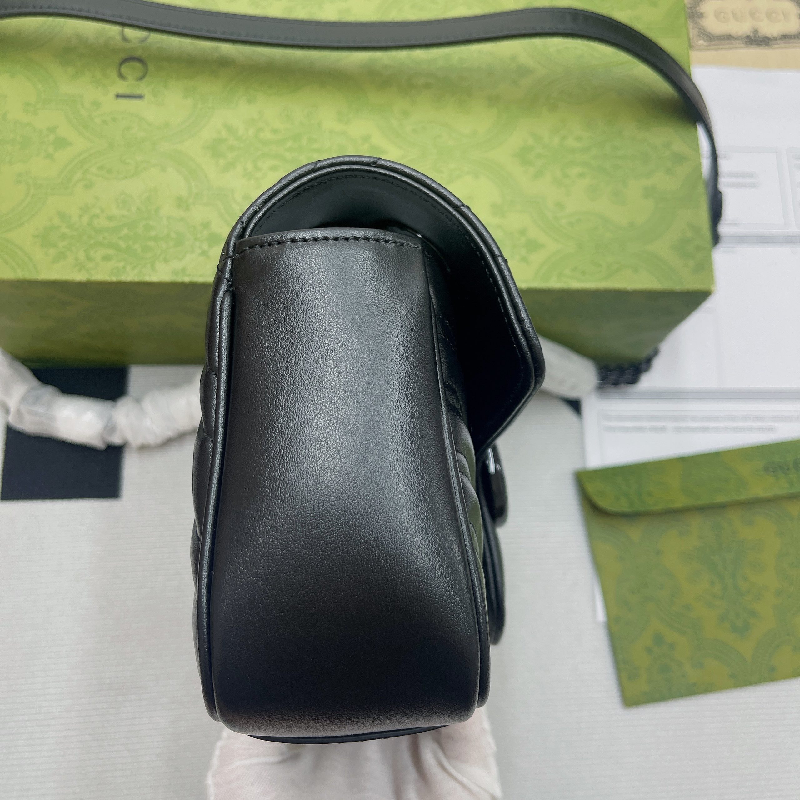 1:1 Replica Gucci Marmont Matelasse Mini Bag Black For Women, Women's Bags 8.5in/22cm GG - Image 2