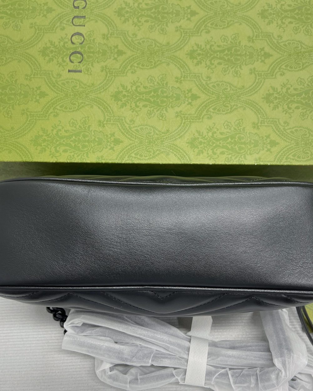 1:1 Replica Gucci Marmont Matelasse Shoulder Bag Black For Women, Women's Bags 9.5in/24cm GG