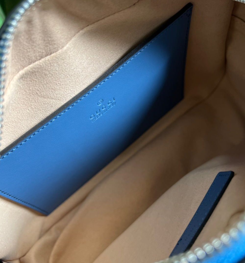 1:1 Replica Gucci Marmont Matelasse Shoulder Bag Blue For Women, Women's Bags 9.5in/24cm GG 634936 UM8BF 4340