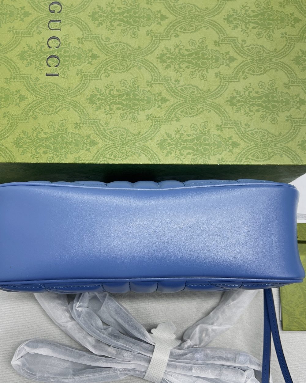 1:1 Replica Gucci Marmont Matelasse Shoulder Bag Blue For Women, Women's Bags 9.5in/24cm GG 634936 UM8BF 4340