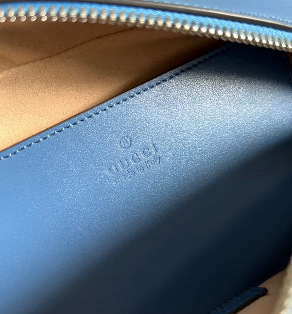 1:1 Replica Gucci Marmont Matelasse Shoulder Bag Blue For Women, Women's Bags 9.5in/24cm GG 634936 UM8BF 4340