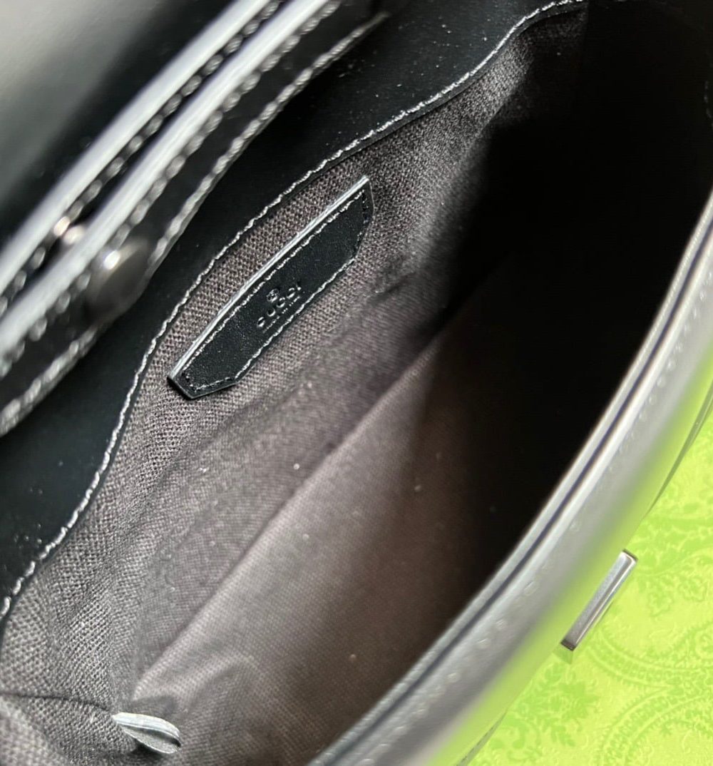 1:1 Replica Gucci Marmont Mini Top Handle Bag Black For Women, Women's Bags 8.3in/21cm GG 