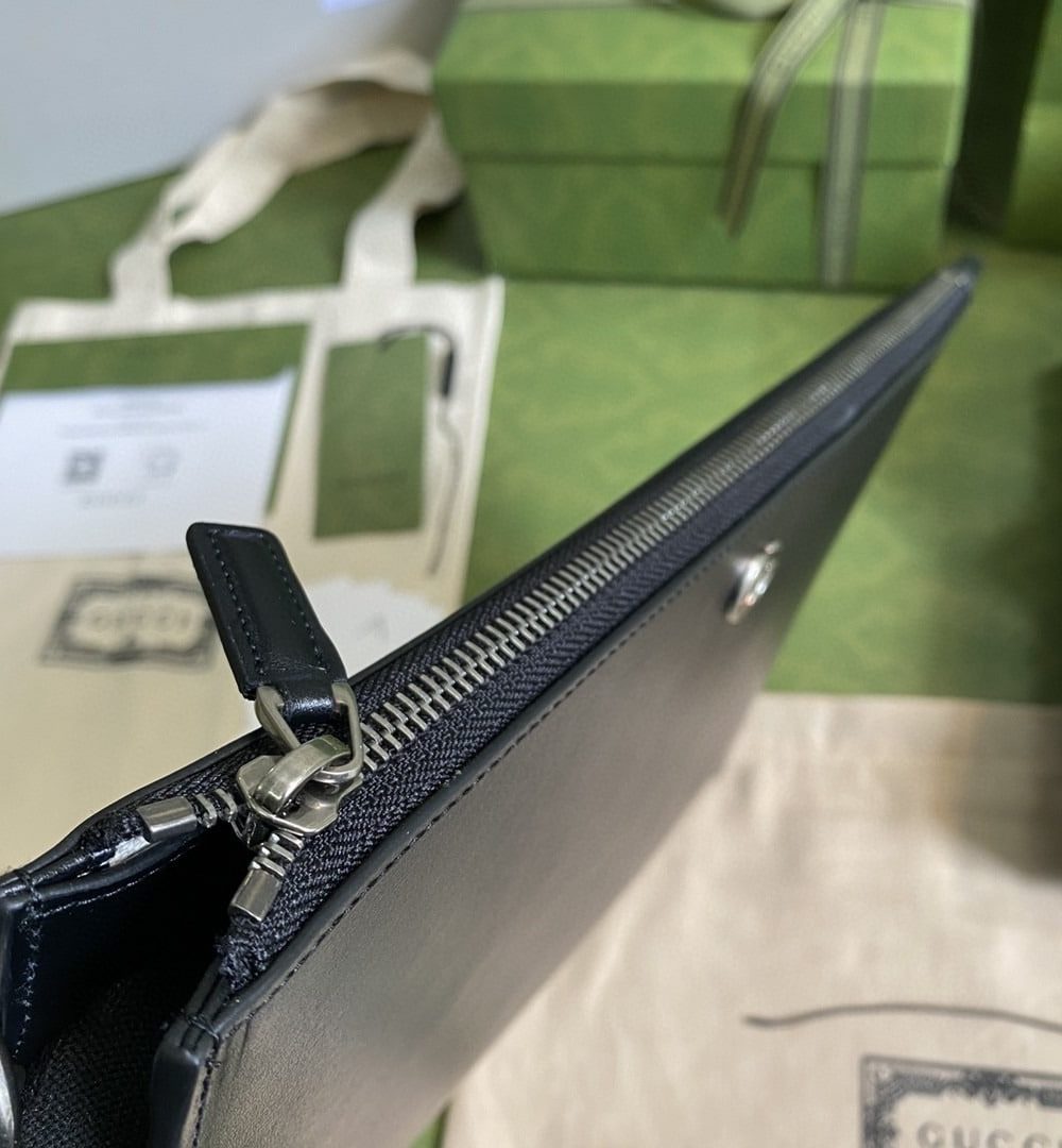 1:1 Replica Gucci Marmont Pouch Black 31cm GG 475317 DJ20T 1000