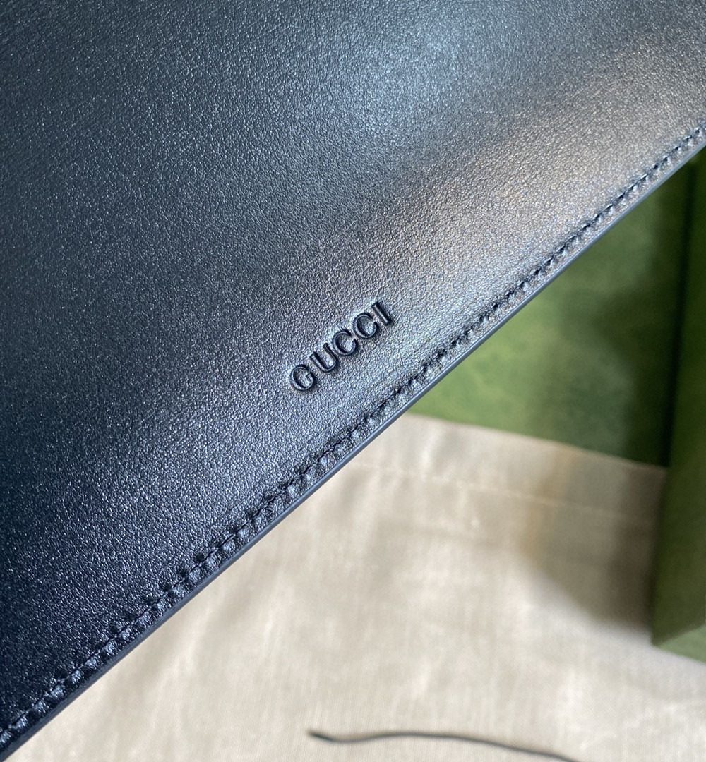 1:1 Replica Gucci Marmont Pouch Black 31cm GG 475317 DJ20T 1000