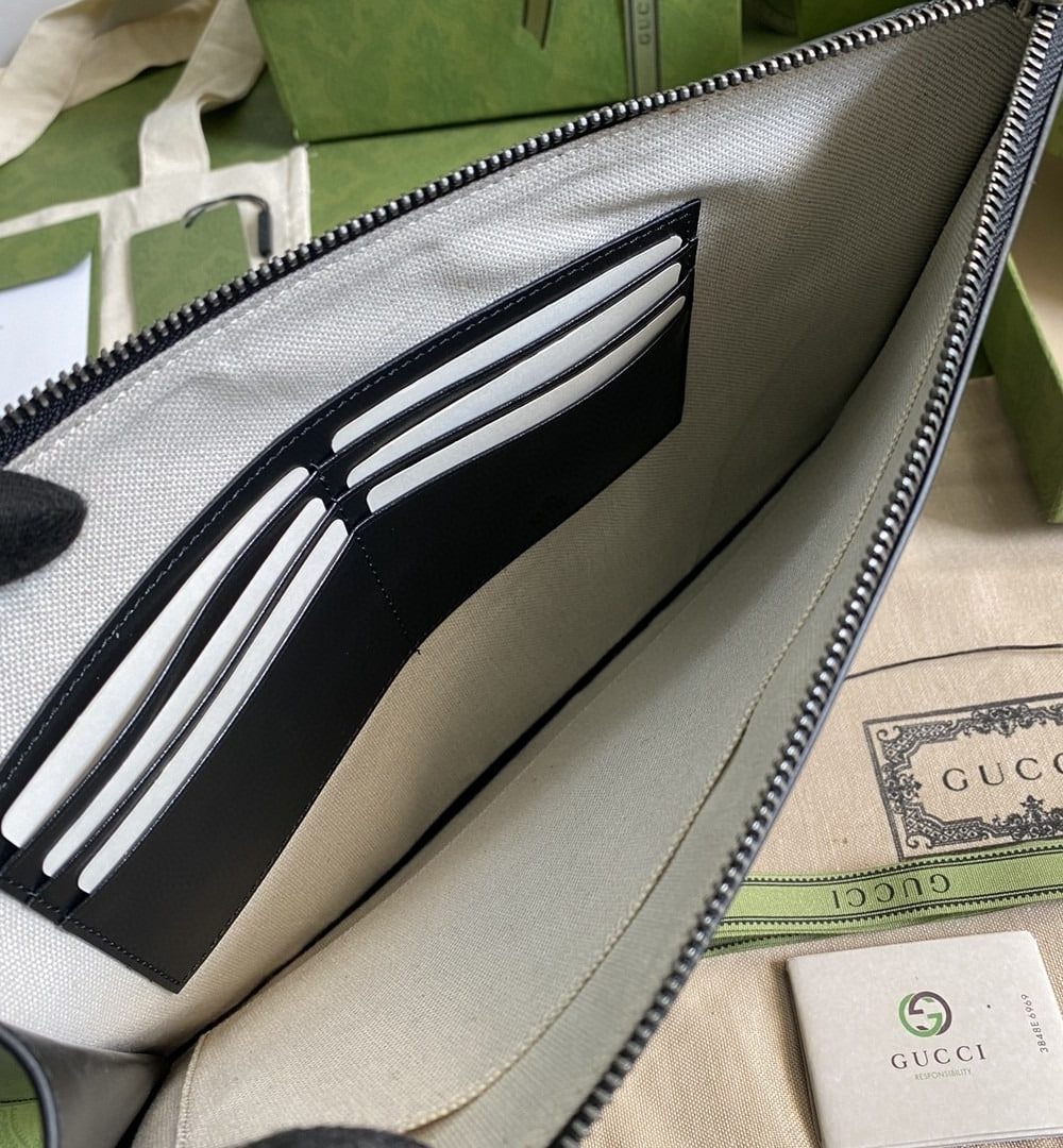 1:1 Replica Gucci Marmont Pouch Black 31cm GG 475317 DJ20T 1000