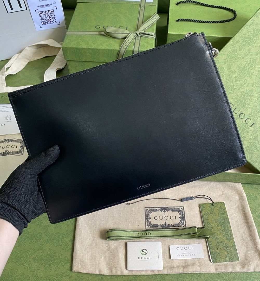 1:1 Replica Gucci Marmont Pouch Black 31cm GG 475317 DJ20T 1000