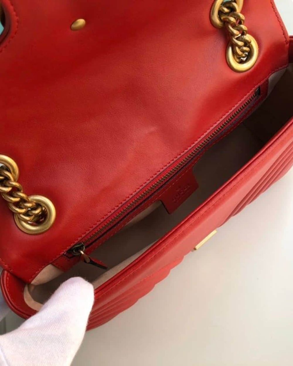 1:1 Replica Gucci Marmont Small Matelassé Shoulder Bag Hibiscus Red Matelassé Chevron For Women 10in/26cm GG 443497 DTDIT 6433