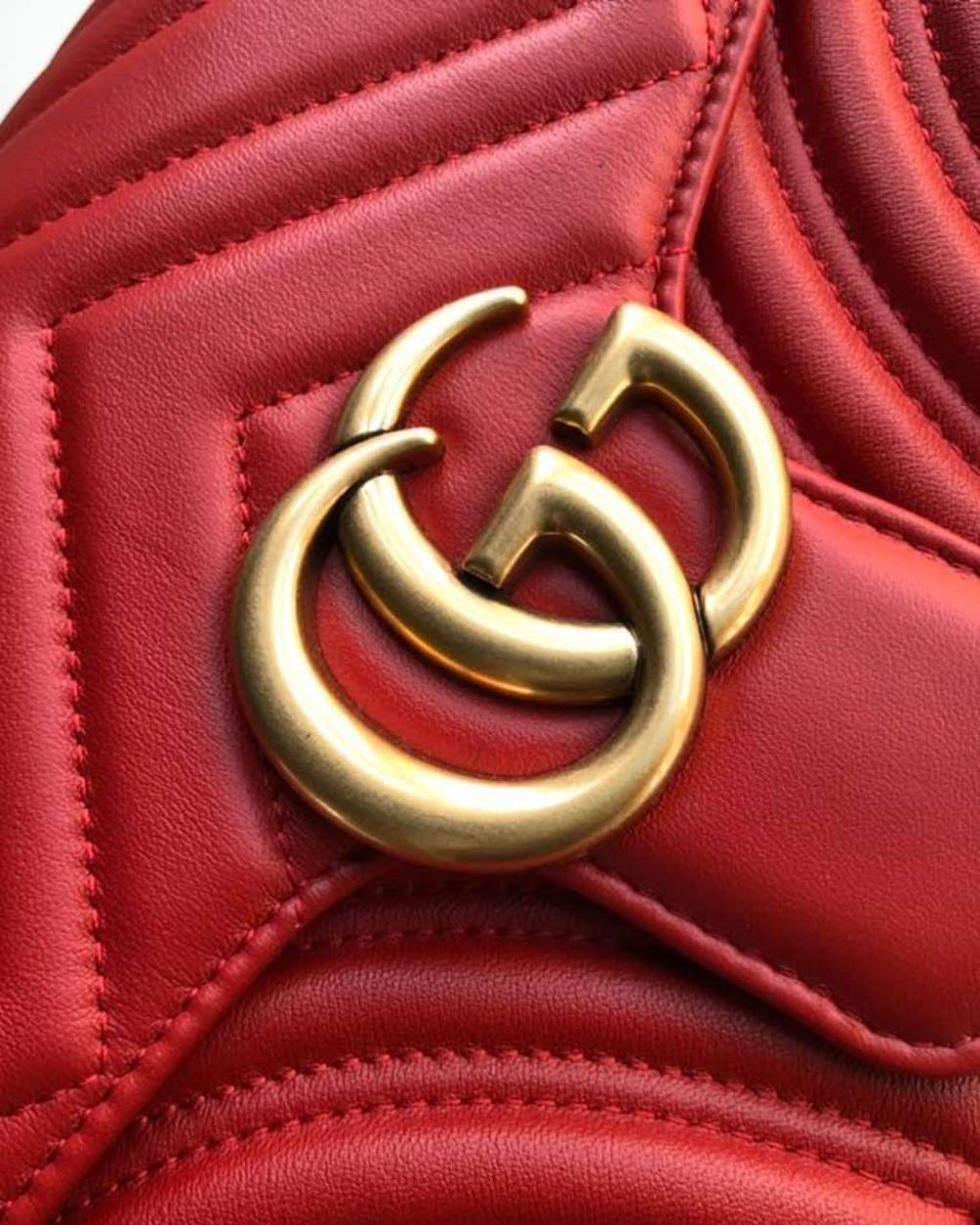 1:1 Replica Gucci Marmont Small Matelassé Shoulder Bag Hibiscus Red Matelassé Chevron For Women 10in/26cm GG 443497 DTDIT 6433