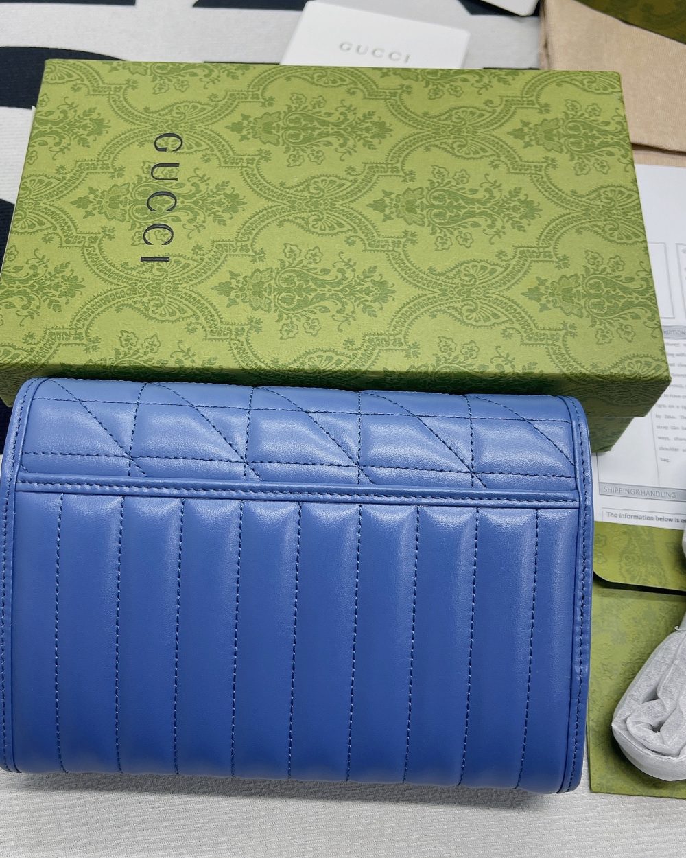 1:1 Replica Gucci Marmont Super Mini Bag Blue For Women, Women's Bags 6.2in/17cm GG 476433 DTD5F 4340