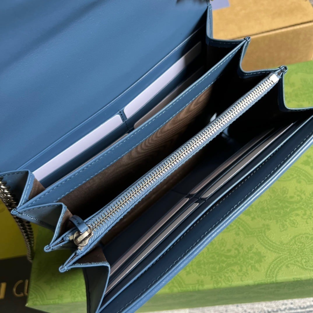 1:1 Replica Gucci Marmont Super Mini Bag Blue For Women, Women's Bags 6.2in/17cm GG 476433 DTD5F 4340 - Image 7