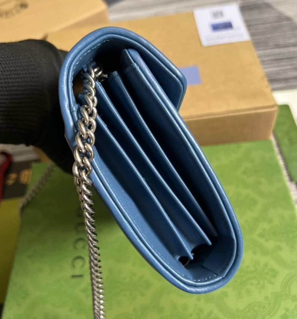 1:1 Replica Gucci Marmont Super Mini Bag Blue For Women, Women's Bags 6.2in/17cm GG 476433 DTD5F 4340