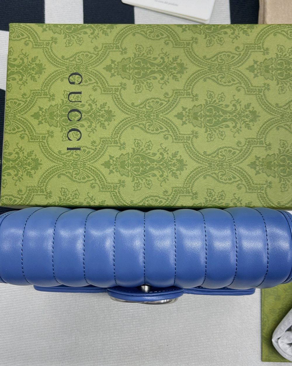 1:1 Replica Gucci Marmont Super Mini Bag Blue For Women, Women's Bags 6.2in/17cm GG 476433 DTD5F 4340