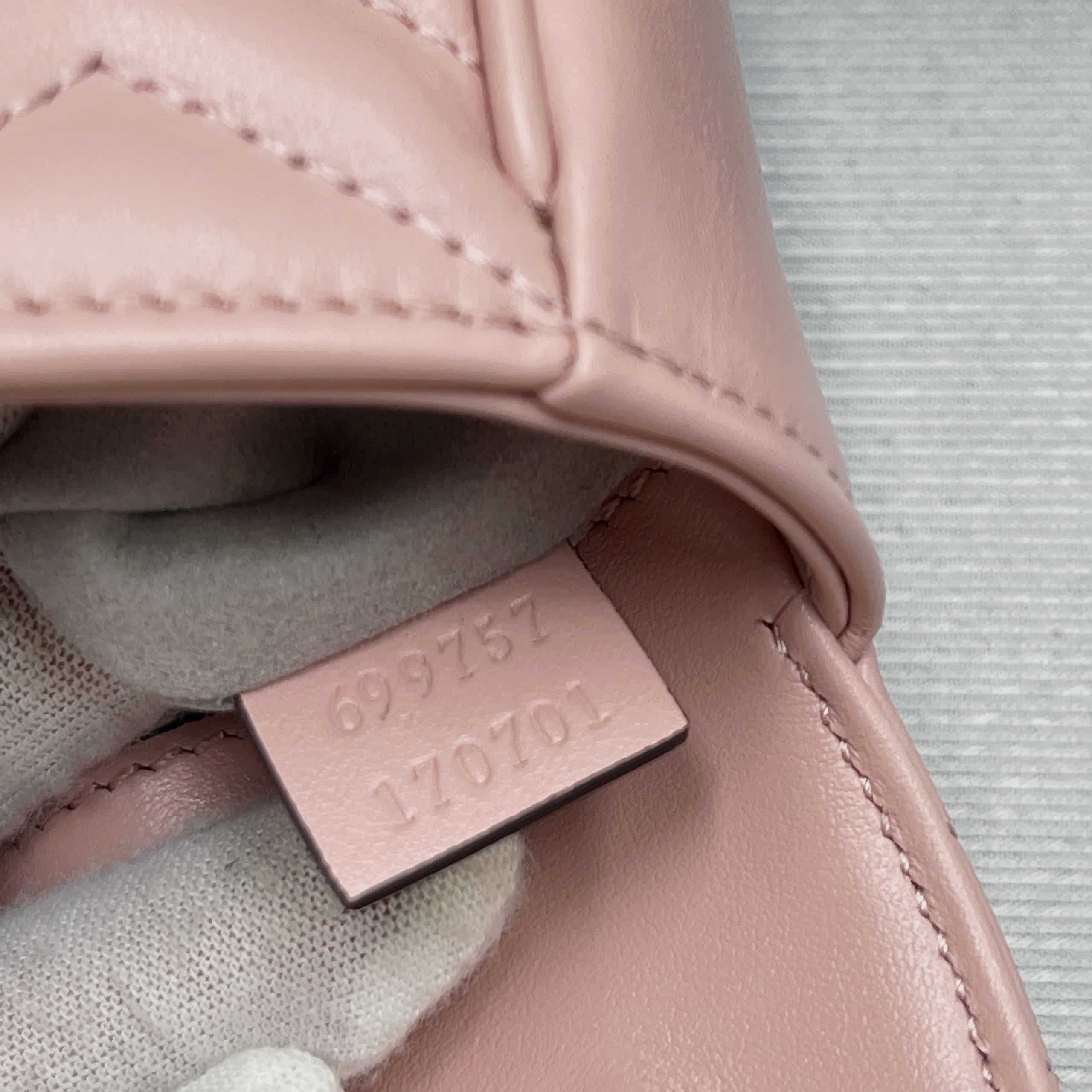 1:1 Replica Gucci Marmont Super Mini Bag Pink For Women, Women's Bags 6.2in/17cm GG - Image 4