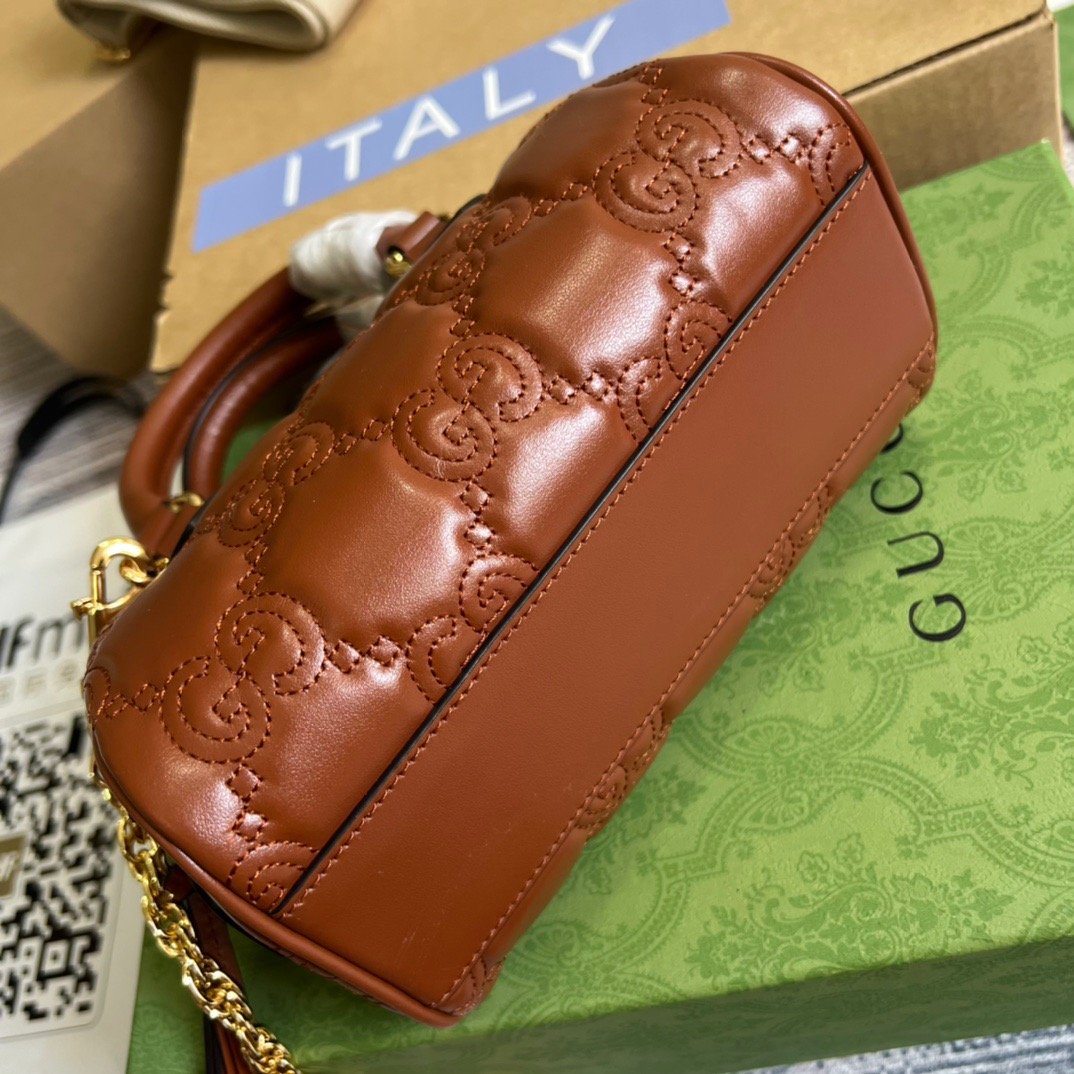 1:1 Replica Gucci Matelassé Top Handle Bag Red For Women, Women's Bags 7.5in/19cm GG - Image 2