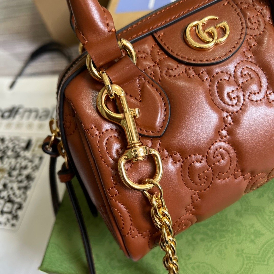 1:1 Replica Gucci Matelassé Top Handle Bag Red For Women, Women's Bags 7.5in/19cm GG - Image 6