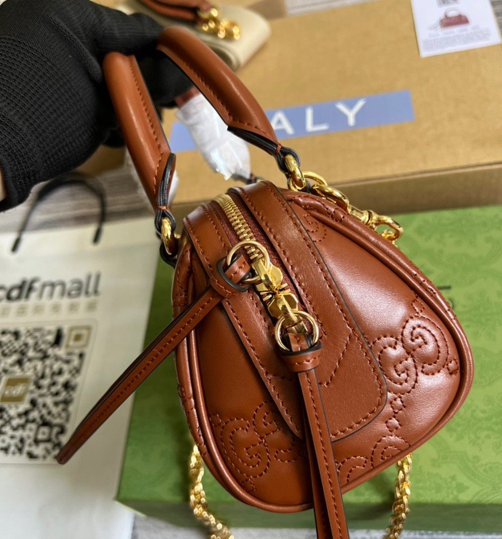 1:1 Replica Gucci Matelassé Top Handle Bag Red For Women, Women's Bags 7.5in/19cm GG