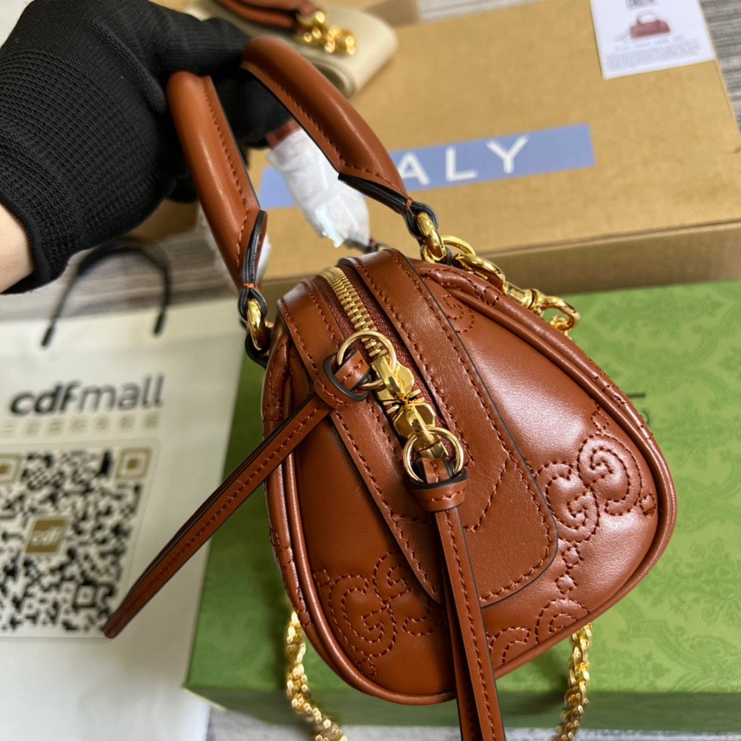 1:1 Replica Gucci Matelassé Top Handle Bag Red For Women, Women's Bags 7.5in/19cm GG - Image 5