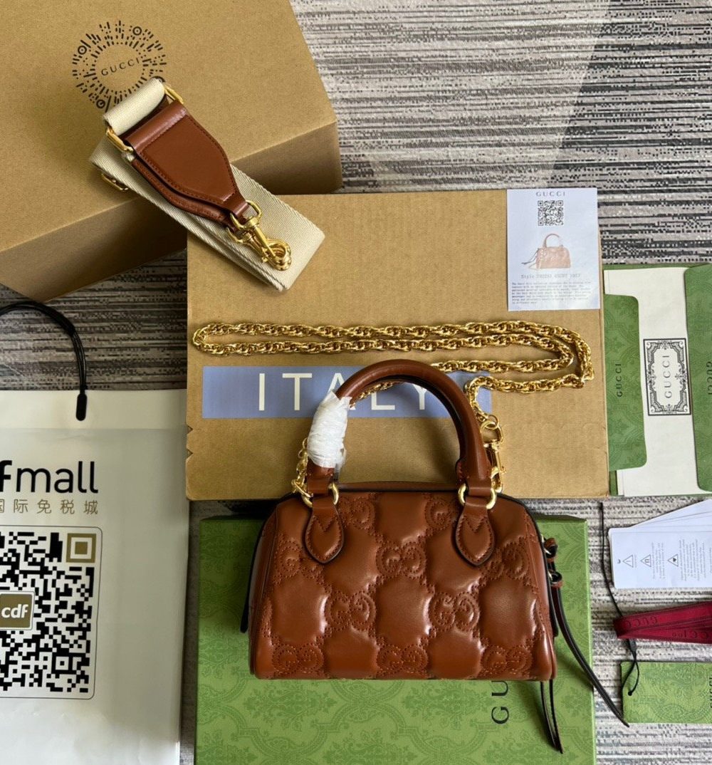 1:1 Replica Gucci Matelassé Top Handle Bag Red For Women, Women's Bags 7.5in/19cm GG