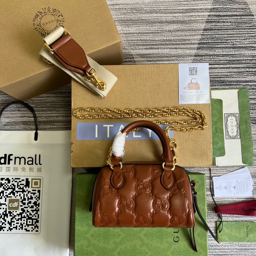 1:1 Replica Gucci Matelassé Top Handle Bag Red For Women, Women's Bags 7.5in/19cm GG - Image 9