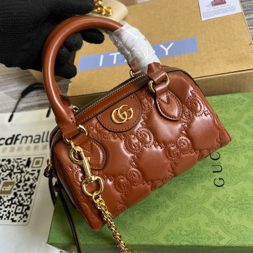 1:1 Replica Gucci Matelassé Top Handle Bag Red For Women, Women's Bags 7.5in/19cm GG - Image 4