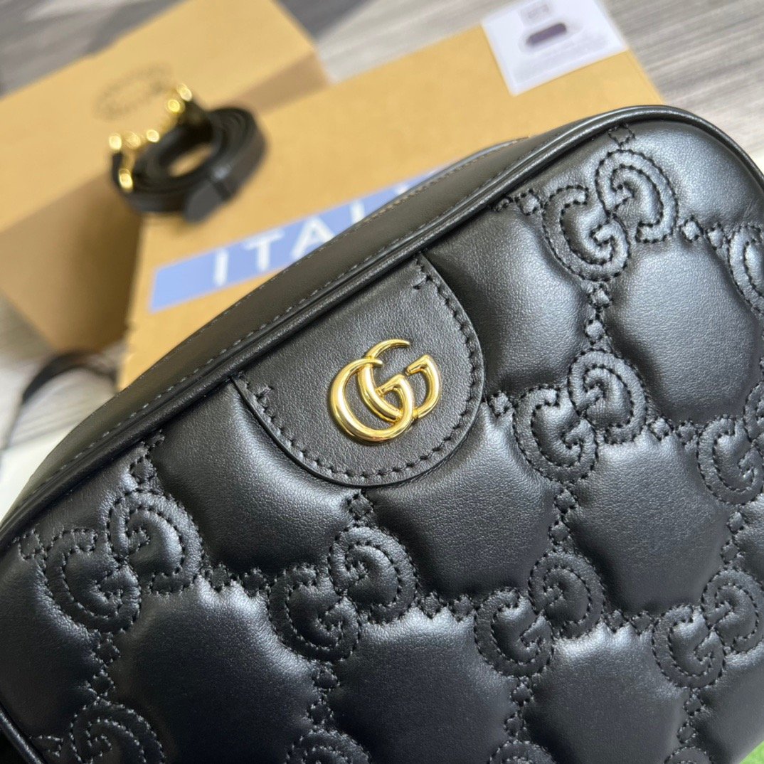 1:1 Replica Gucci Matelasse Shoulder Bag Black For Women, Women's Bags 8.5in/22cm GG 702234 UM8HG 1046 - Image 3