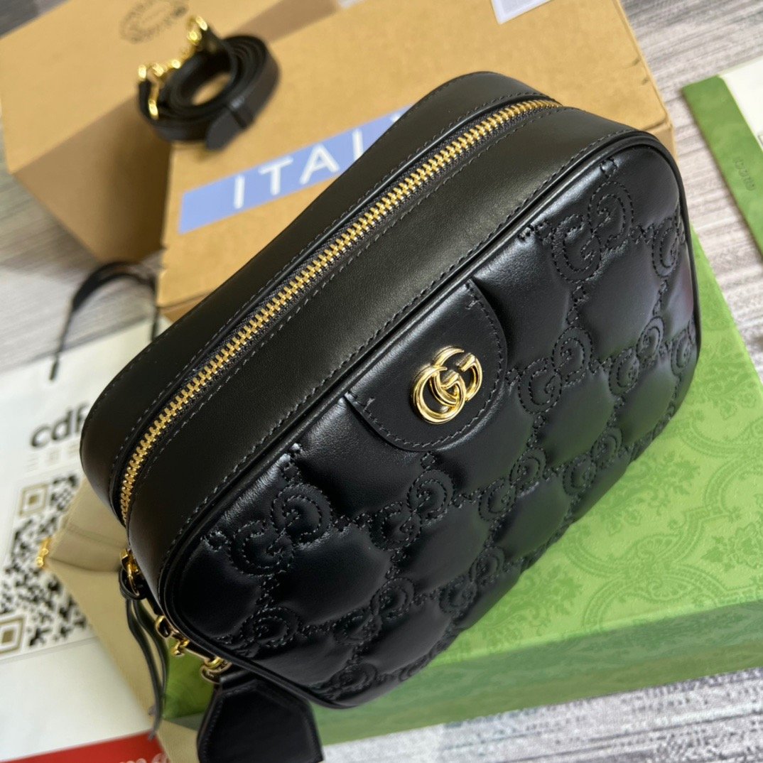 1:1 Replica Gucci Matelasse Shoulder Bag Black For Women, Women's Bags 8.5in/22cm GG 702234 UM8HG 1046 - Image 2