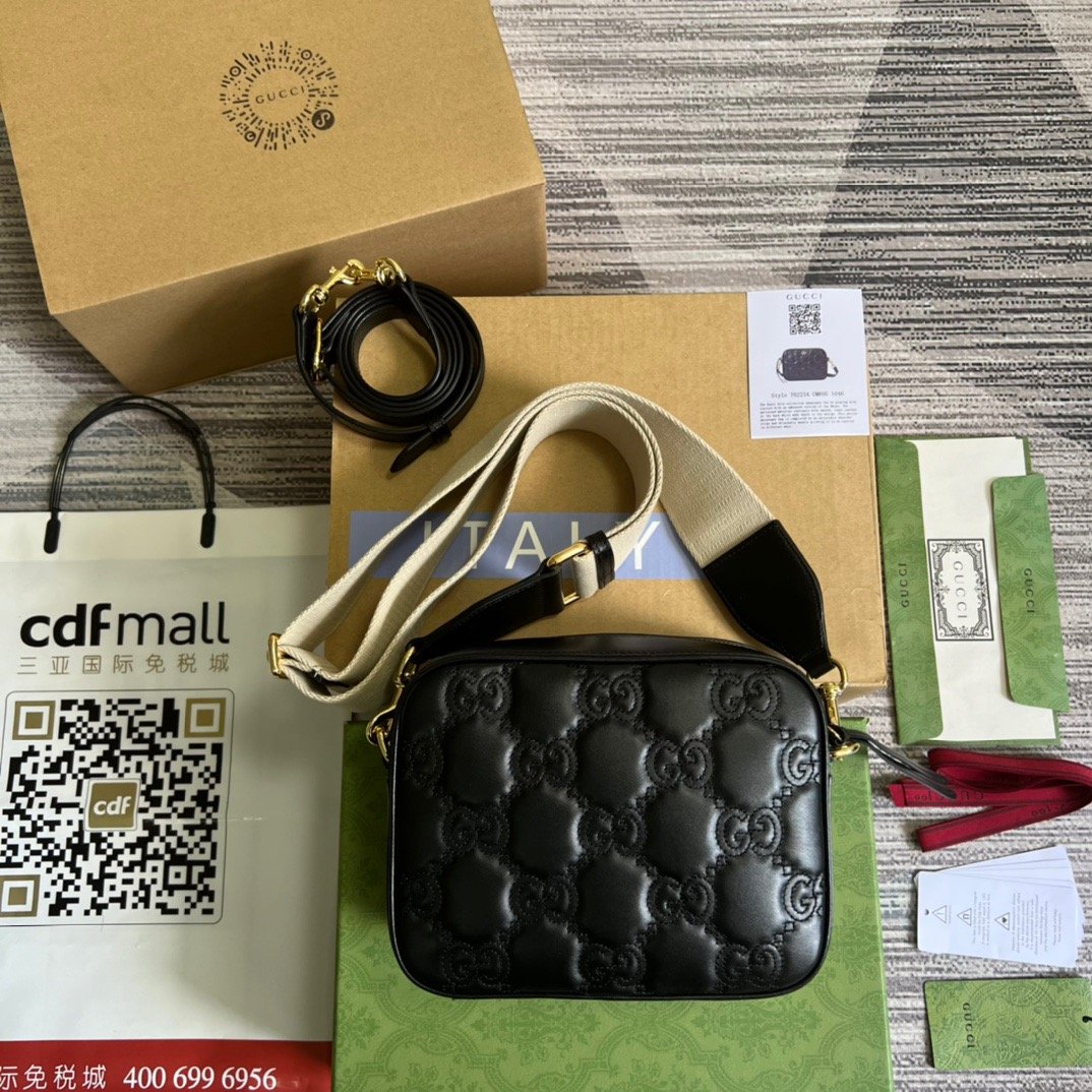 1:1 Replica Gucci Matelasse Shoulder Bag Black For Women, Women's Bags 8.5in/22cm GG 702234 UM8HG 1046 - Image 6