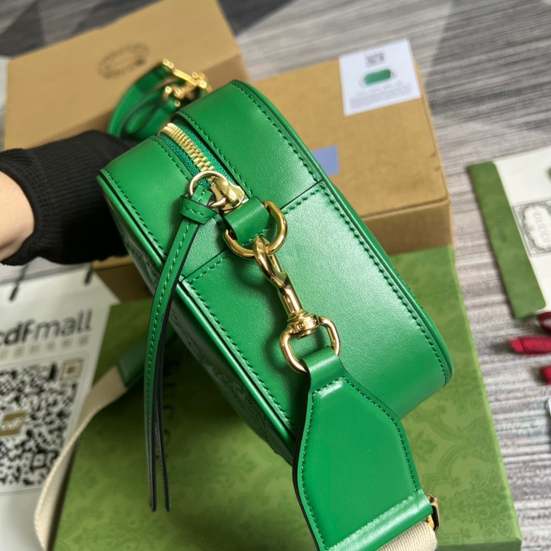 1:1 Replica Gucci Matelasse Shoulder Bag Green For Women, Women's Bags 8.5in/22cm GG 702234 UM8HG 3389 - Image 9