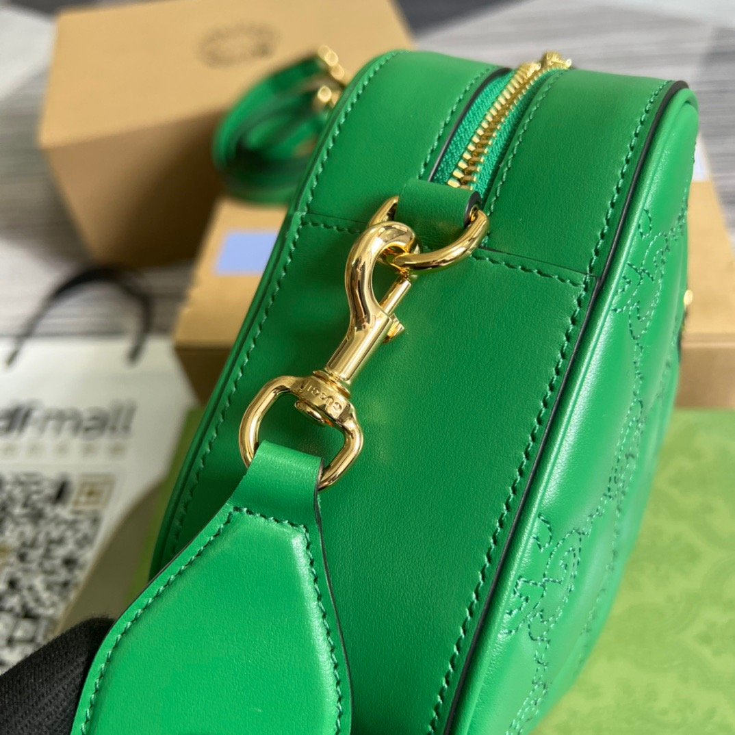 1:1 Replica Gucci Matelasse Shoulder Bag Green For Women, Women's Bags 8.5in/22cm GG 702234 UM8HG 3389 - Image 8