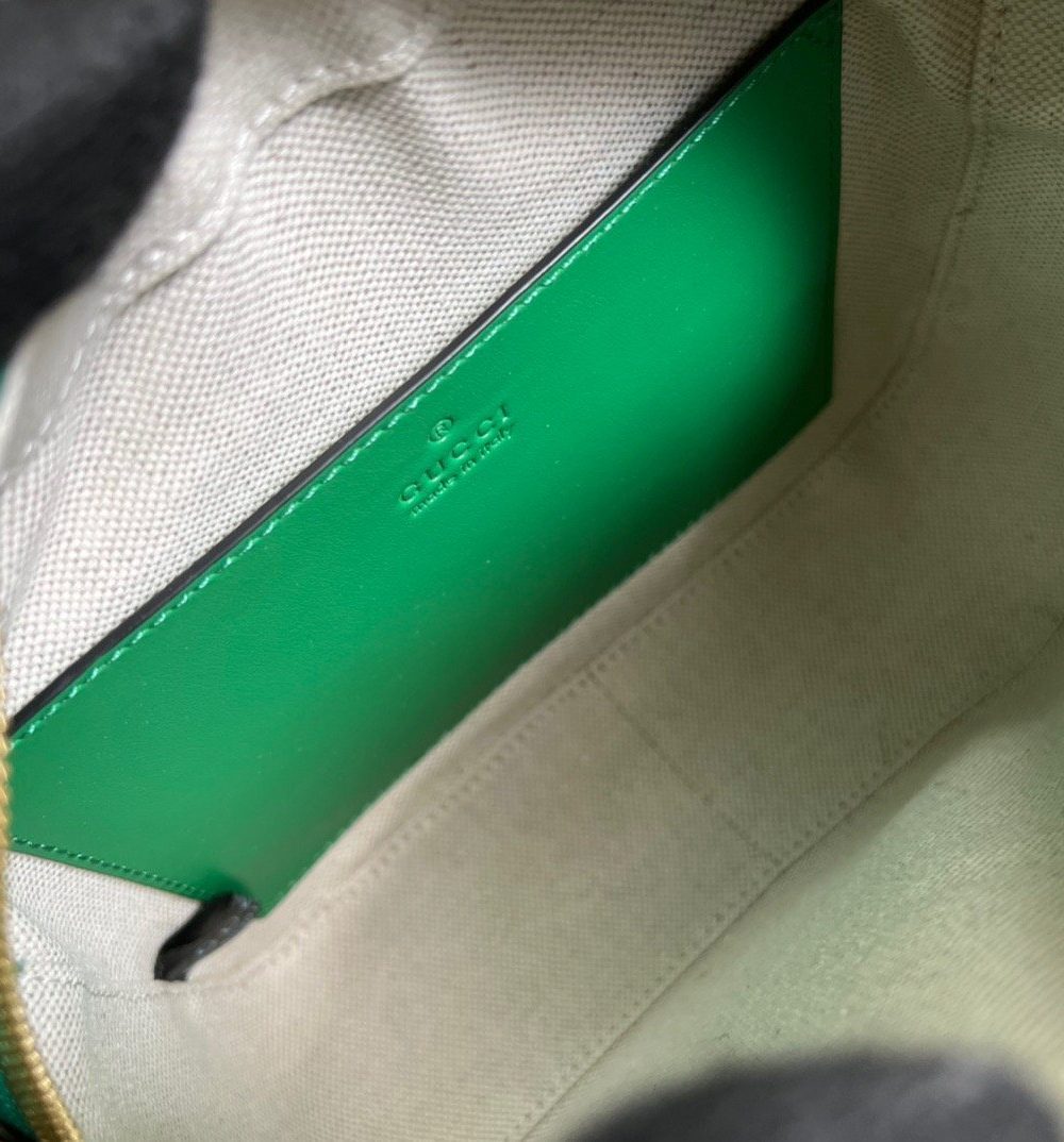 1:1 Replica Gucci Matelasse Shoulder Bag Green For Women, Women's Bags 8.5in/22cm GG 702234 UM8HG 3389