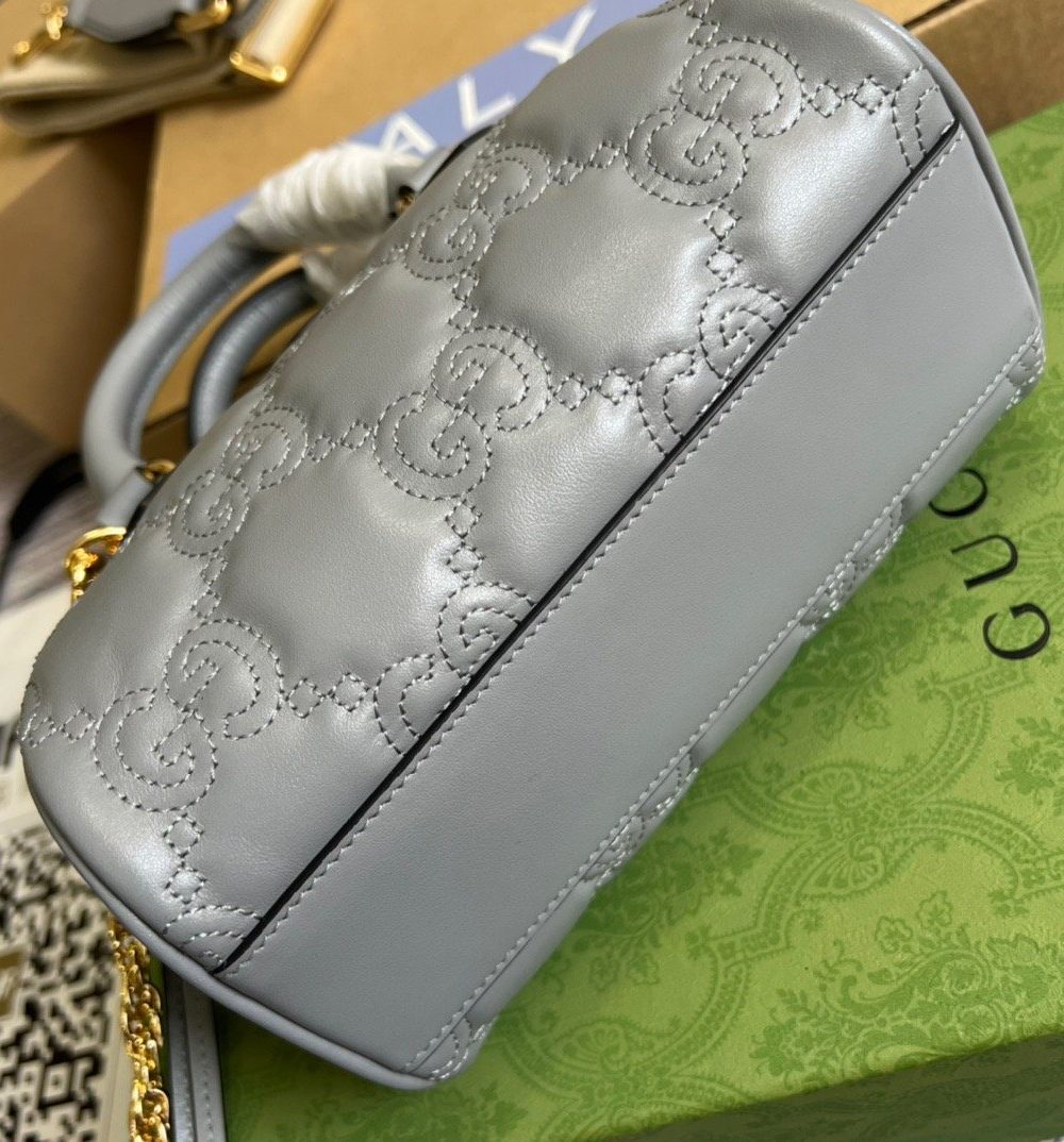 1:1 Replica Gucci Matelasse Top Handle Bag Black For Women, Women's Bags 7.5in/19cm GG ‎702251 UM8HG 1046
