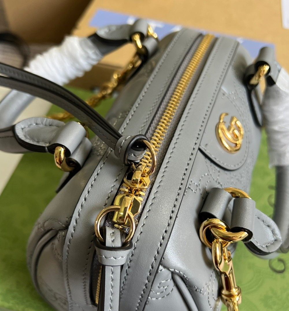 1:1 Replica Gucci Matelasse Top Handle Bag Black For Women, Women's Bags 7.5in/19cm GG ‎702251 UM8HG 1046