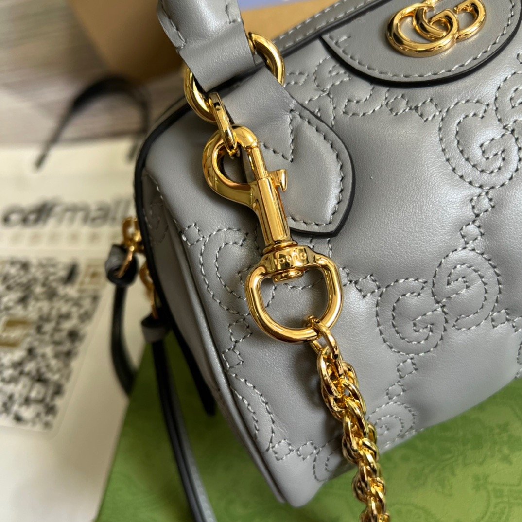 1:1 Replica Gucci Matelasse Top Handle Bag Black For Women, Women's Bags 7.5in/19cm GG 702251 UM8HG 1046 - Image 6