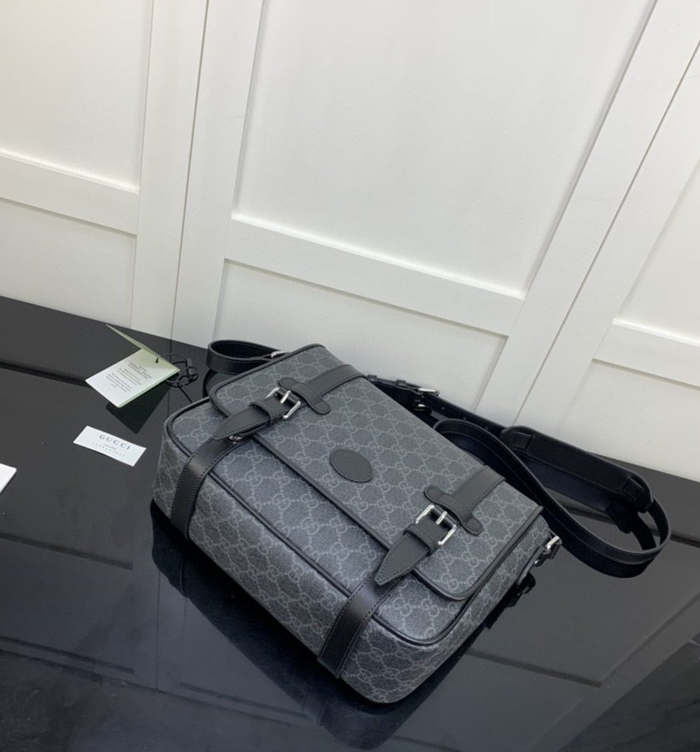 1:1 Replica Gucci Messenger Bag Black For Men 11in/28cm GG ‎658542 KGDHN 1000