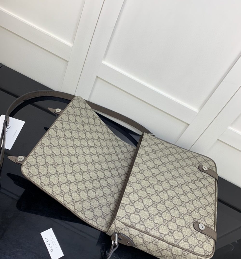 1:1 Replica Gucci Messenger Bag Black For Men 28cm GG ‎658542 K9GSN 8358