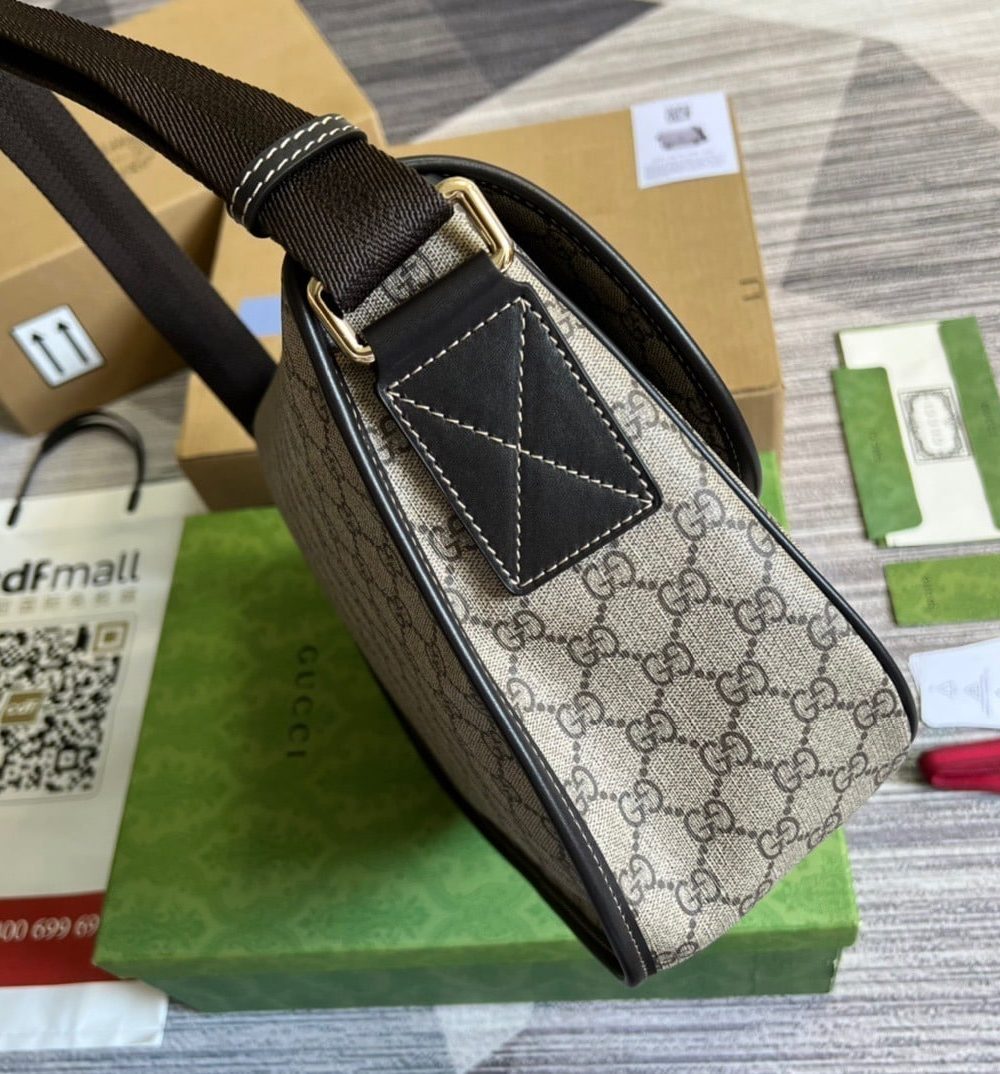 1:1 Replica Gucci Messenger Bag Shoulder Bag Beige GG Supreme Canvas For Women,Men 12.9in/33cm 2101214094842
